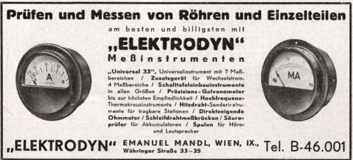 Elektrodyn Meinstrumente 1932