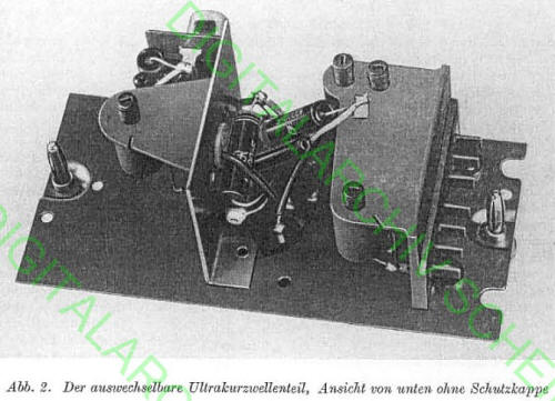 Das echte auswechselbare Tuner Steckmodul des deutschen E1 Einheitsfernsehers aus 1939