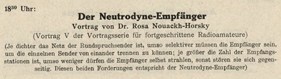 Vortrag der Neutrodyne-Empfnger