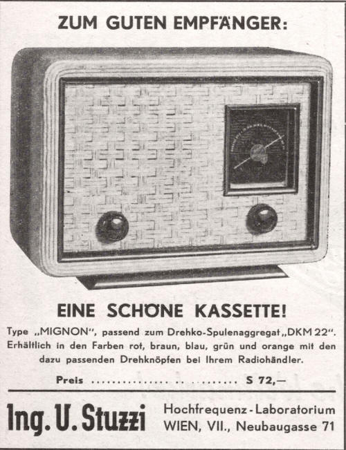 RKF STUZZI Radiokassette 1949