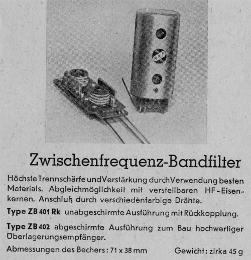 Stuzzi RKF ZB401Rk und ZB402 Filter