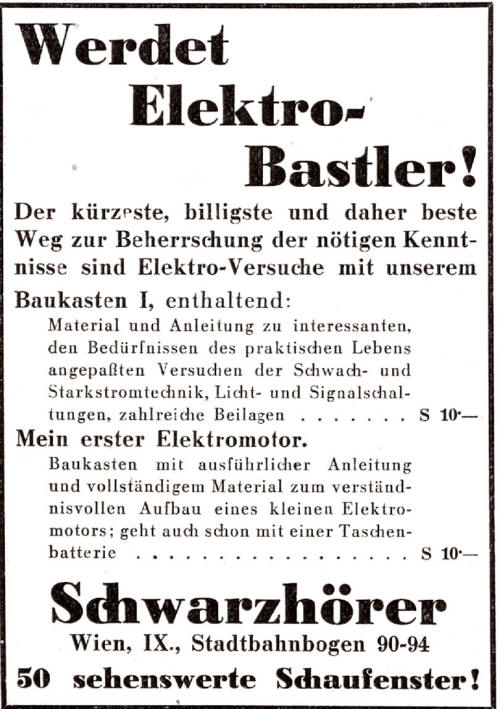 Werbung st. Radio-Amateur vom Dezember 1934. Es gab auch mehr als nur Rradio.