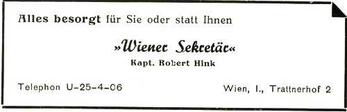 Klingt fast nach dem "Wiener Dienstmann", einer der einem "Alles" erledigt. Aus "Wiener Salonblatt" 1936