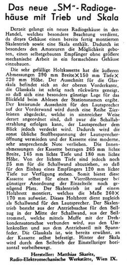 SM Skalen Gehäuse Radiobauteile 1947