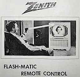 Zenith Werbung erste Fernsehfernbedienung "Flash-Matic"