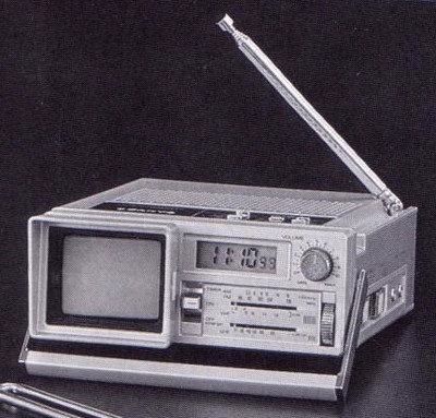 SANYO TPM 2140 s/w Fernseh-Uhrenradio-Portable