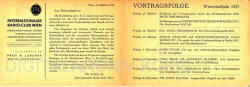 Einladungskarte fr die Veranstaltungen im 4. Quartal 1937