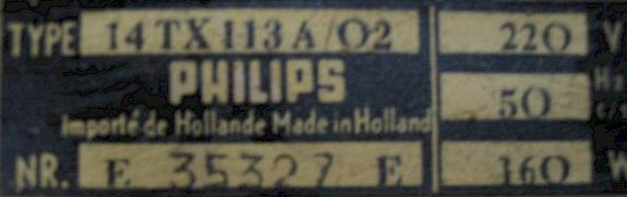 Philips NL - 4standard 14TX113A 1956